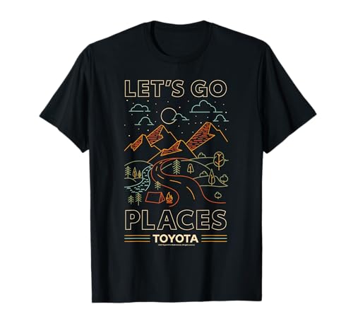 Toyota Let's Go Places Landscape Art Line Big Chest Poster T-Shirt