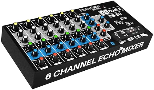Image of da.beatz. 6-Channel Stereo Echo DJ Sound DJ Mixer with USB and Bluetooth for Parties, Stage Effects, Weddings, Diwali Giving Your Occasion an Impressive Output. (Black) (DB-6 USB)