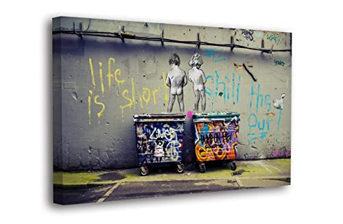 SpiritualHands Girl with Balloon Banksy Canvas Wall Art, Graffiti Wall