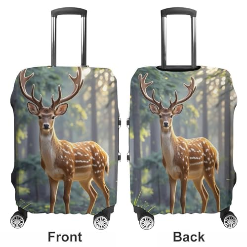 Sika Deer Luggage Cover, Elastic Luggage Protector Fits 19-32in Suitcases, Washable & Anti-Scratch Suitcase Cover for Men Women L3