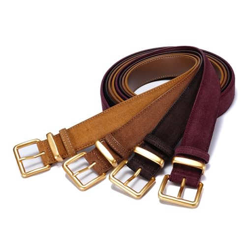Wide Suede Belt Women Genuine Leather Ladies Waist Belt for Jeans Dress Casual Square Gold Buckle4