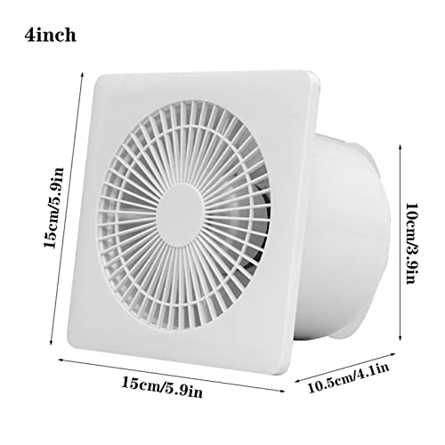 Ventilador de ventilación para pared y ventana, ventilador de 4 pulgadas cuadrado con válvula de retención, extractor potente y de bajo ruido para baño, cocina y hogar miniatura 2
