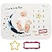 Coperta Mesi Neonato, Bambino Mensile Coperta Milestone, Unisex Coperta Foto Neonato, Coperta per Bambini Super Morbida con Cornice in Peluche, Oggetti di Scena per Foto del Bambino(100 * 150cm)