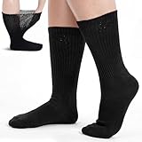 Josojoou Non-Binding Diabetic Socks for Men & Women - Extra Wide Socks for Swollen Feet, Edema & Circulation, with Thickened Sole & Extra Long Cuff