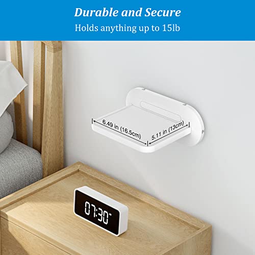 Plusacc Wall Mount For Echo Show 5 - Holder Stand Mount For Echo Show 5 (3Rd Gen & 2Nd Gen & 1St Generation), Premium Alexa Echo Show 5 Accessories Bracket Shelf With Cable Management (White) #TOP5