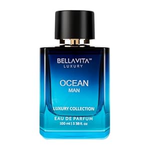 BellaVita Luxury OCEAN Aquatic Eau De Perfume for Men (3.38 fl.oz) | Citrusy Fragrance with Marine, Orchid & Musk | Long-Lasting Fresh & Aqueous Notes | Perfume for Mens Cologne Gifts for Men