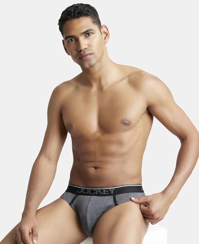 Image of Jockey 8044 Men's Super Combed Cotton Rib Solid Brief with Ultrasoft Waistband (Pack of 2)