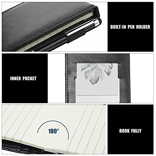 Mini porte-bloc-notes de poche rechargeable petit carnet de notes noir - 3