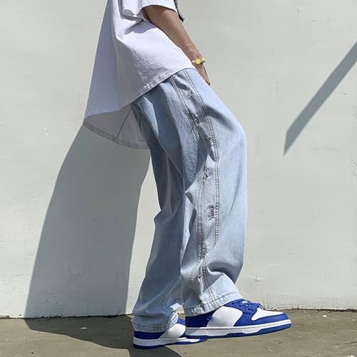 Baggy Jeans Mens Vintage Ripped Streetwear Hip Hop Trendy Denim Pant Straight Wide Leg Casual Long Trouser4