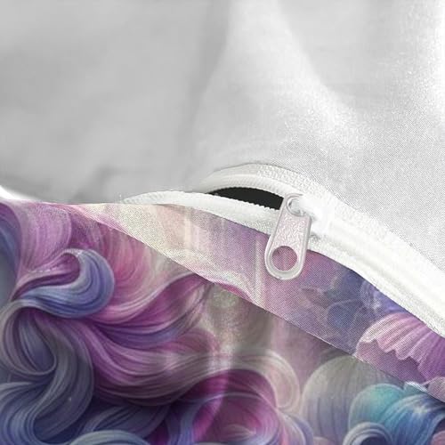 Housse de couette rose Pegasus 3D microfibre lit double résolvant le problème de décoloration - 5