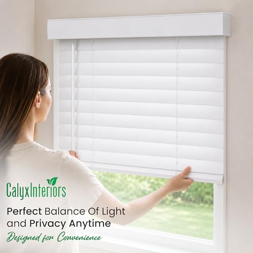 Persianas de madera sintética CALYX INTERIORS de alta calidad con listones de 2 pulgadas 7