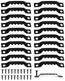 DLDIZM 20 Pezzi Ganci per Cornici a Dente di Sega Invisibili, Ancoraggi per Quadri con Viti, Gancio per Cornice, Appendi Quadri Sicuro, Nero, con Viti, per Foto e Tela