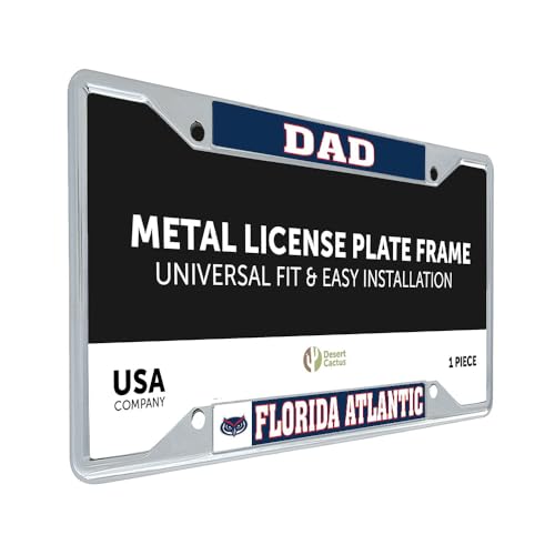Desert Cactus Florida Atlantic University Owls License Plate Frame (Dad)