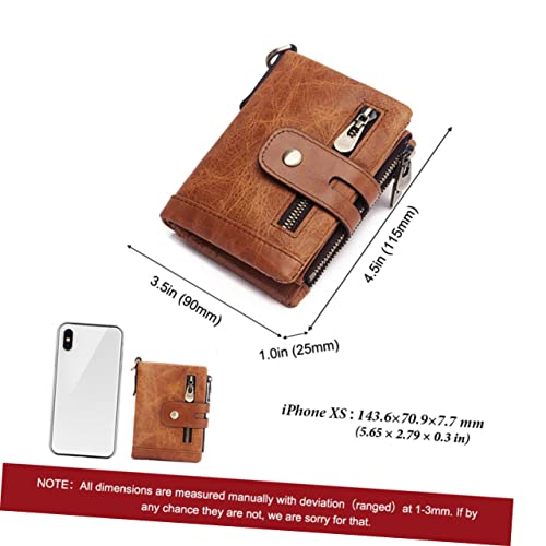 LIFKOME Men Fashion Wallet Khaki Theft Multi Card Leather Purse for Men with Coin Pocket Handbag for Office Parties Daily Use2