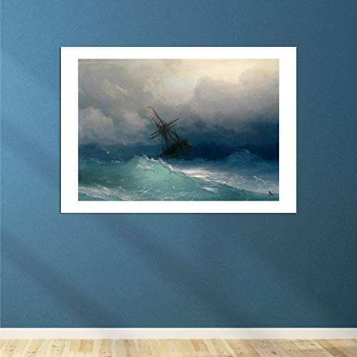 Affiche encadrée d'art Ship on Stormy Seas Ivan Aivazovsky tableau mat - 4