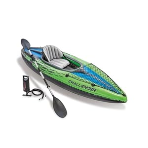 Intex 68305NP - Aufblasbares Kajak Challenger K1, 1 Person, mit Zubehör, PVC, Mehrfarbig, 274x76x33 cm