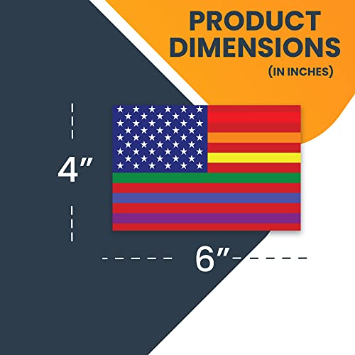 Image of Magnet Me Up Gay Pride LGTBQ Rainbow American Flag Magnet Decal, 4x6 Inches, Heavy Duty Automotive Magnet for Car Truck SUV, or Any Magnetic Surface, in Support of LGBTQ, Gift, Proudly Made in USA