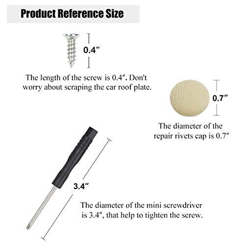 EZYKOO 60 pcs Car Roof Headliner Repair Button, Auto Roof Snap Rivets Retainer Design for Car Roof Flannelette Fixed, with Installation Tool and Fit All Cars(Beige Flannelette)