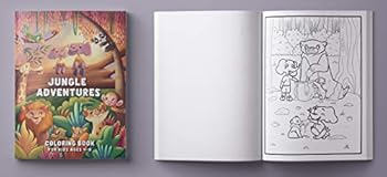 Paperback Jungle Adventures Coloring Book: For Kids Ages 4-8 Book