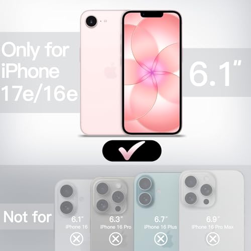 Image of JETech Magnetic Cover Case for iPhone 17e (2026) / iPhone 16e Compatible with MagSafe, Translucent Matte Back Slim Shockproof Phone Cover, 6.1-Inch Display (Soft Pink)