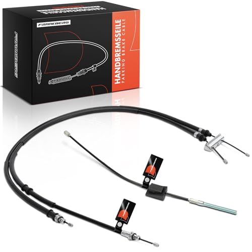 Frankberg 2x Handbrake Cable Parking Brake Cable Front Rear Left Right Compatible with 2 DY Fiesta V JD JH Fusion JU Fiesta V Replace# 1211024