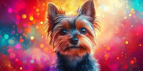 Broderie Diamant Chien 70x140cm Grand Format Kit Complet Strass Ronds pour Art Mural DIY Maison