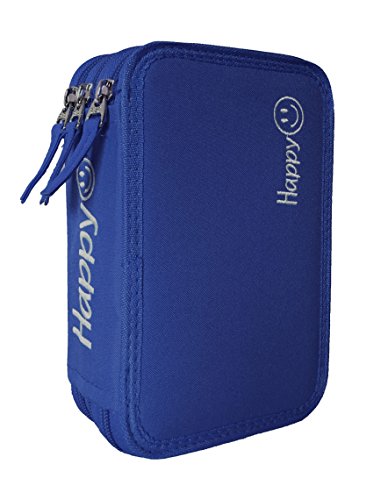 Preisvergleich Produktbild tecnoteam happy352478 Federmäppchen 3 Reißverschluss, Blau