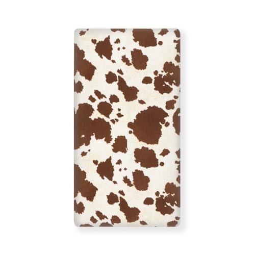 Image of Guosanchn Cow Print Baby Crib Sheets Neutral Breathable Bedding Sets for Cribs Fitted Removable Mattress Cover for Boys Safe and Breathable Nursery Decor Home Accessories