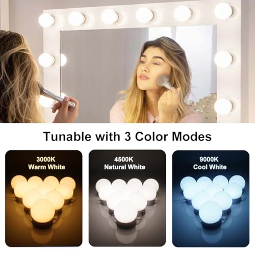 AURORIONCG 10 LED Spiegellichter Dimmbare Make-up Lampen 3000K/4000K/9000K Einstellbare Farbtemperatur USB Betrieben
