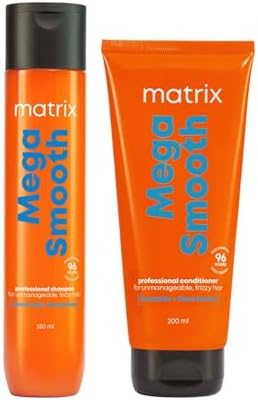MATRIX Mega Smooth Shampoo(350ml) and Conditioner (200ml) Combo with Shea Butter | Max Smoothness for 4 Days | Used by 1 Lakh Hairstylists* | For All Hair Types | Paraben Free
