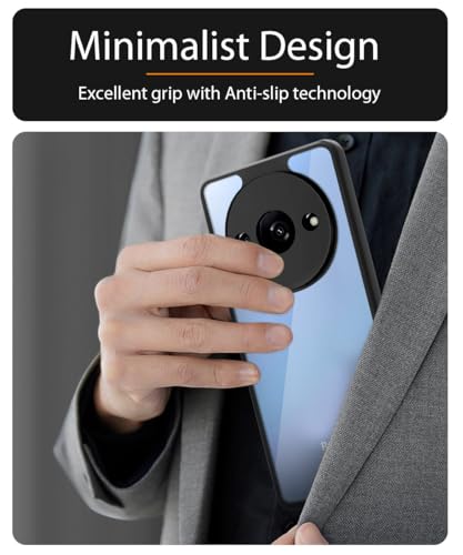 Image of WOW IMAGINE Shockproof Hybrid Back Cover for Mi Redmi A3 2024 | Redmi A3X | Poco C61 | Hard Slim fit Back Case | PC & TPU | Clear Transparent Case - Black