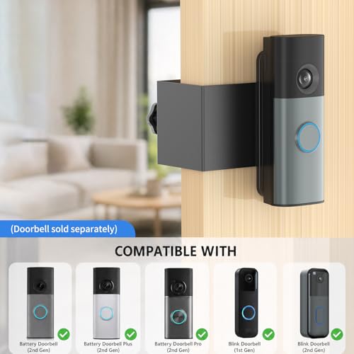 Image of Anti-Theft Doorbell Camera Mount: No-Drill Doorbell Bracket Mounting Compatible with Ring Battery Doorbell /Plus /Pro(Newest Model) Accessories for Renters, Apartments