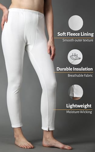 Image of Wearslim Women's Cotton Quilted Winter Lightweight Thermal Underwear, Long Johns Bottom and Spaghetti Set with Fleece Lined Soft Warmer
