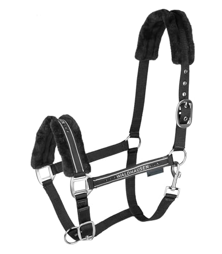 Cabestro elegante Waldhausen negro WB con acabado monocromático para caballos 2