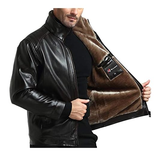 WSLCN Jaqueta Masculina de Couro Sintético Grossa de Lã de Inverno Casaco Casual de Negócios Clássica Preto G