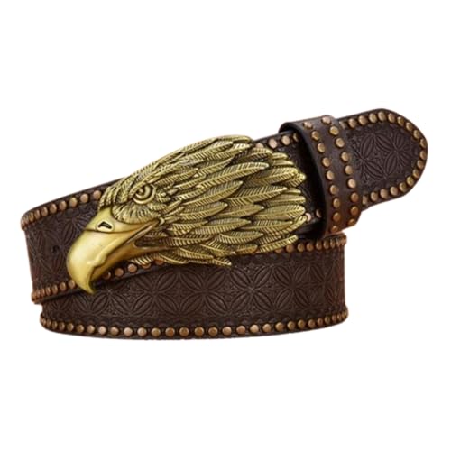 Men's Ratchet Dress Belt With Engraved Gold V-Dragon Retro Design Automatic Buckle - Multi Color3