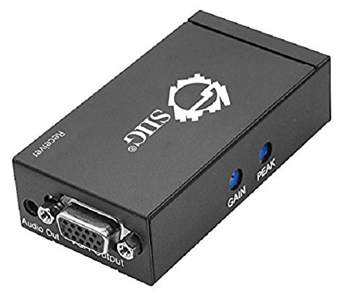 SIIG VGA & Audio Extender over Single CAT5/6/7 Cable, 1000feet (300M) at WUXGA (1920x1200) resolution. (CE-VG0N11-S1), Grey Black
