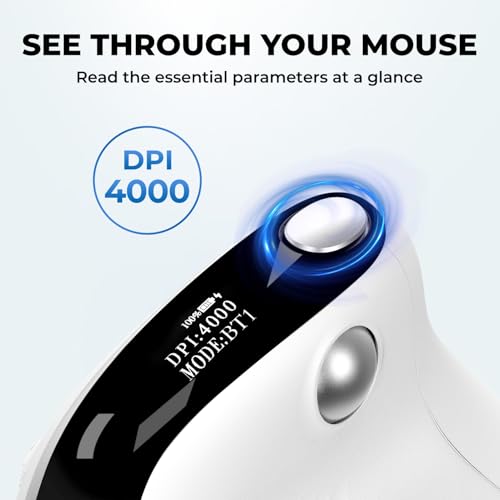 Image of DELUX Seeker Ergonomic Vertical Wireless Mouse with OLED Screen (M618XSD)