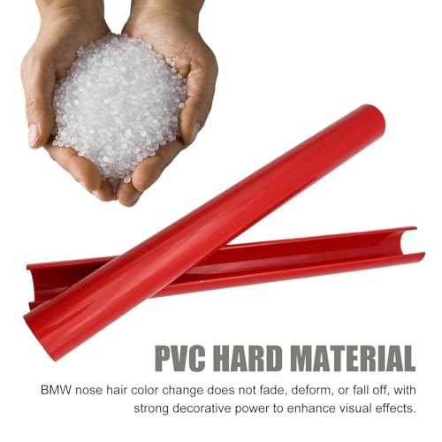 Image of 2PCS Car Grill Inserts Trims, Waterproof & Heat-resistant Vehicle Water Tank Exterior Trim, Personality Hood Grille Strips, Compatible with BMW V Brace Covers 1 2 3 4 5 6 7 Series (Red)