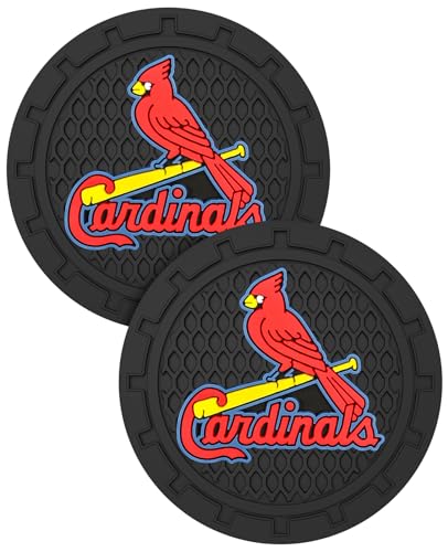 Car Cup Holder Coasters for St. Louis Cardinals Baseball Fans, Silicone Non-Slip Car Coasters for Car Cup Holder,Car Interior Accessories, St. Louis Cardinals