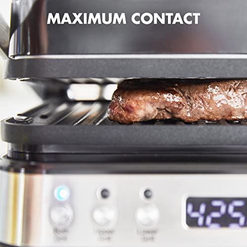 GreenPan Electric Indoor Stainless Steel 6in1 Contact Grill and