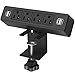 Desk Edge Power Strip with 4 USB Port Removable Clamp Power Outlet Socket with USB 6.5 ft Extension Cord Connect 4 Plugs for Home Office Reading