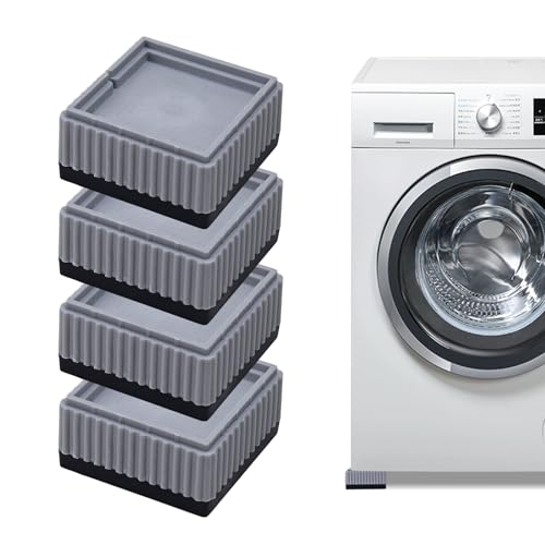 Anti Vibration Pad for Washing Machine Support, Rubber Washer Dryer Non Slip Shock Noise Cancelling Foot Mat, Anti-Walking Stabilizer Refrigerator Pad Pedestals for Washing Machine(Square Set of 8)