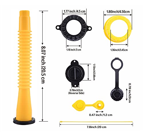 Gas Can Spout Replacement Kit Flexible Fuel Pour Nozzle With Gasket Vent Cap Drill Bit For Older Style Plastic Gas Can Water Jugs #TOP5