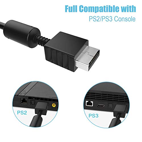 Image of Porro fino PS2 & PS3 AV CVBS to 3RCA Cable For Sony Ps2 & Ps3 (ITS NOT A HDMI CABLE ONLY COMPATIBLE ONLY WITH PLAYSTATION) [video game] [video game],Black