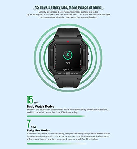 ZHON Relógio inteligente, rastreador de atividades com monitor de frequência cardíaca, rastreador de