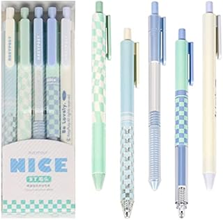 Ballpoint Pens Writing Pens Retractable Ballpoint Pen 5 Pack Rollerball Pen Black Gel Pens for Journaling Home Office School