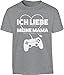 Gamer Liebe Es Wenn Meine Mama Mich Zocken Lässt Kinder und Teenager T-Shirt 164 Grau