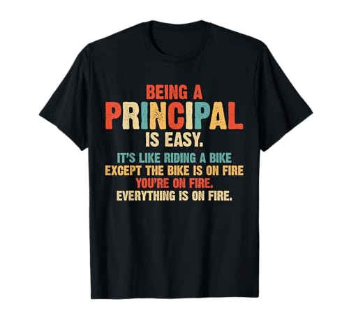 Being A Principal Easy Like Riding A Bike Funny Vintage T-Shirt