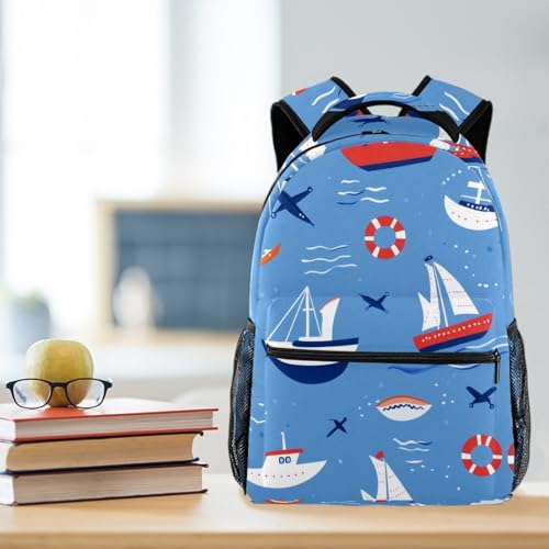 Sac à dos d'école motif ville d'Angleterre multicolore avec porte-bouteille - 6